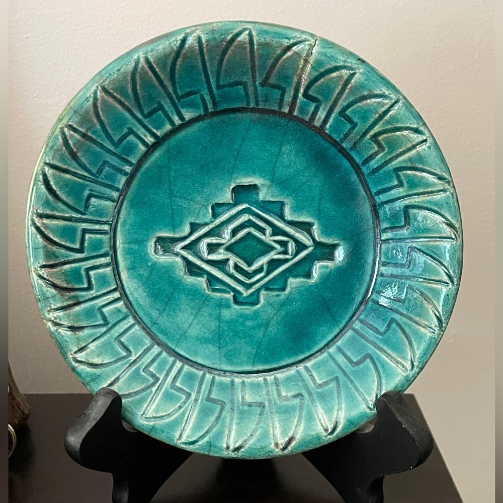 Handmade ceramic raku pottery dish or bowl southwestern